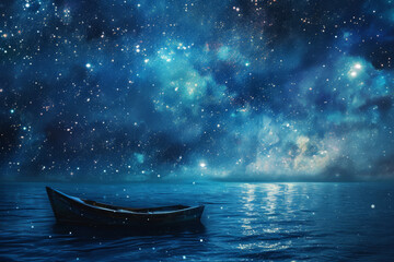 The stars and the sea are more realistic. - obrazy, fototapety, plakaty