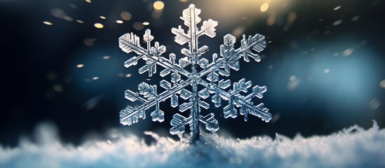 Snowflakes in winter - obrazy, fototapety, plakaty