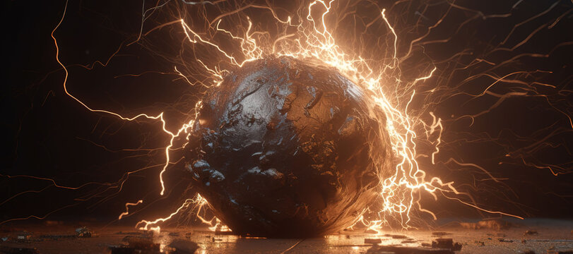 electric lightning explosion energy stone ball 8