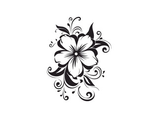 Beautiful vintage minimalist flower illustration art.