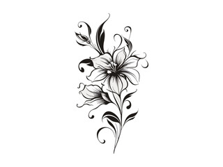 Obraz premium Beautiful vintage minimalist flower illustration art.