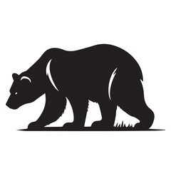 silhouette of bear, black bear silhouette moving 