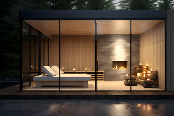  A contemporary sauna room
