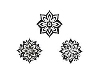 Set of beautiful minimalist flower illustration art.