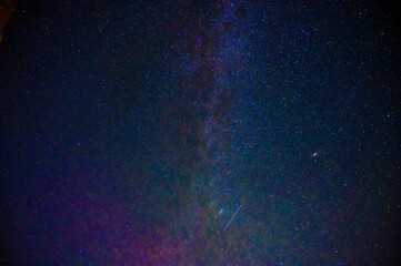 background with night starry sky with milky way and bright stars