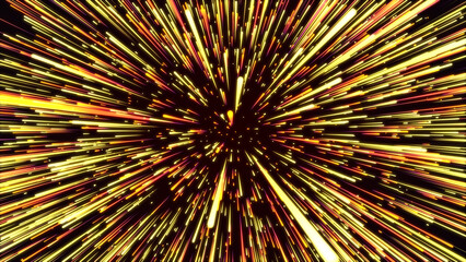 Futuristic hyperspace star travel. Abstract light ray on the speed. Explosion in universe. Movements galaxy in infiniti. Warp jump background. Hyperspeed firework. Perspective lines. 3D rendering.