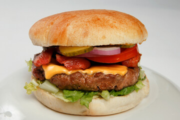 hamburger on a plate