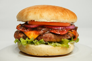 hamburger on a plate