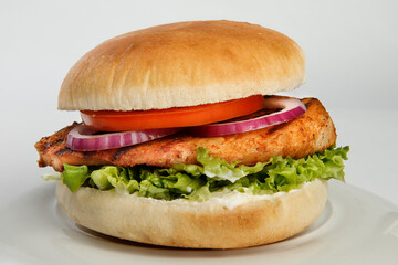 hamburger on a plate