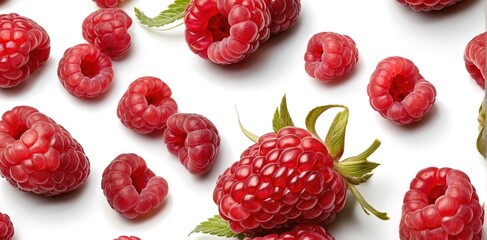 juice splash with raspberries on the white background