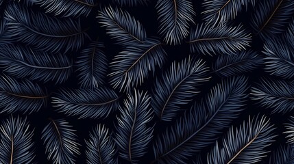 seamless background with coniferous branches pattern, coniferous, fir, 