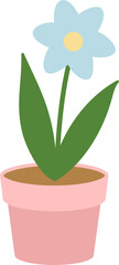 Potted flower icon. Spring outdoor gardening potted plants vector illustration.