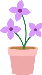 Naklejka na ściany i meble Potted flower icon. Spring outdoor gardening potted plants vector illustration.
