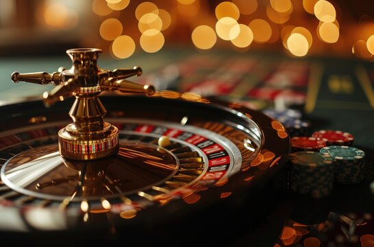 The concept of games of chance. Online casino gaming : roulette, cards, betting, chips, dice a world of chance and excitement , endless gaming possibilities and the allure of virtual fortunes.
