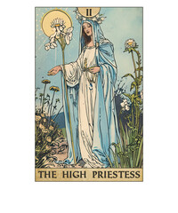 Vintage Tarot Card Number 2 The High Priestess