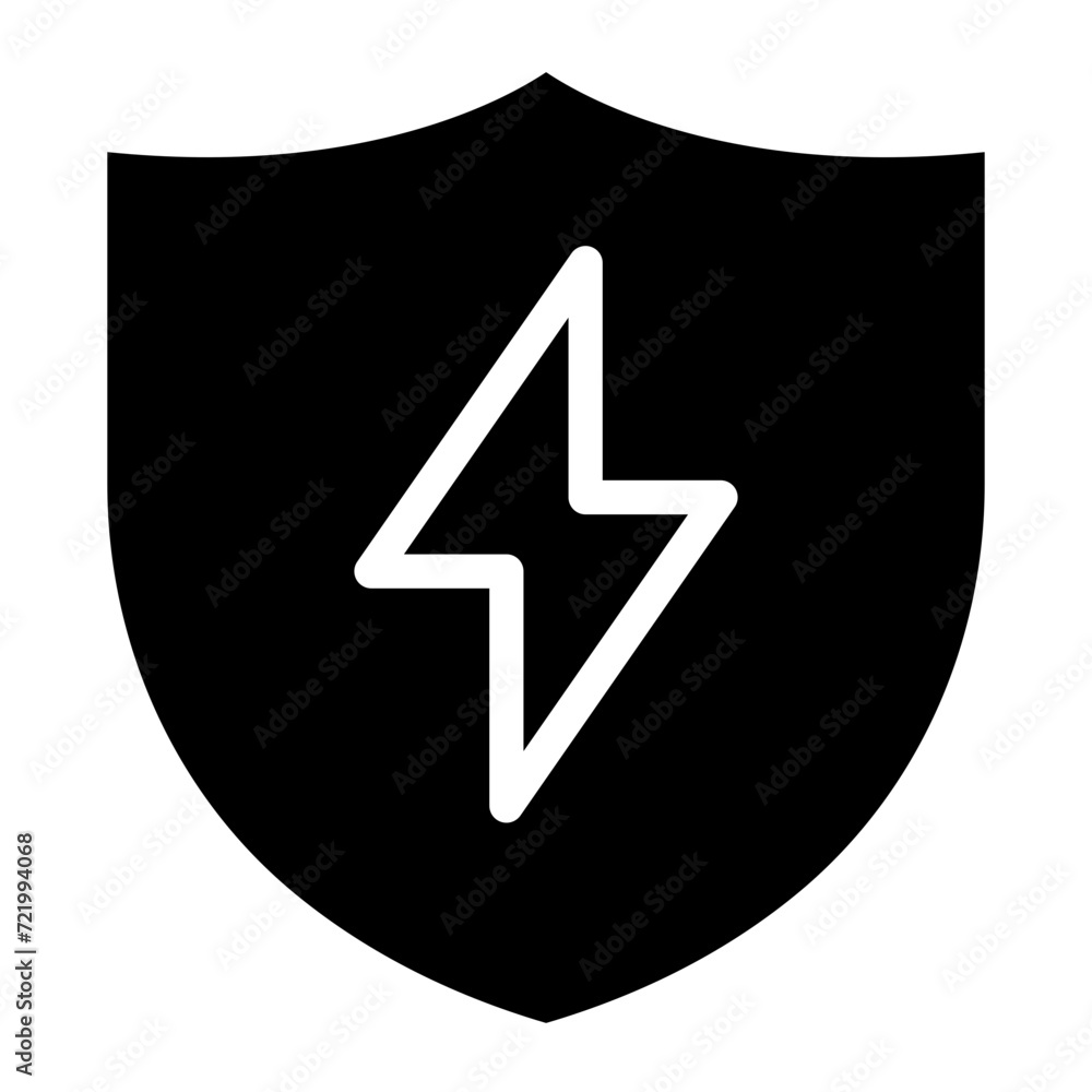 Canvas Prints lightning bolt with protection shield