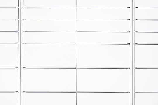 Parcel locker texture. Postbox background. Application opening compartments. Automatic mailbox pattern. Modern package delivery. Receiving package station. Small storage unit pattern.
