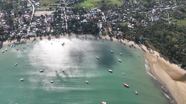 Aerial View facing towards Port Barton, San Vincente, Palawan, Philippines.