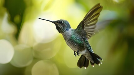 Fototapeta premium A Hummingbird Enjoying In Nature