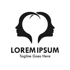 Two-faced design logo template illustration