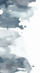 Abstract watercolor background with blue and gray brushstrokes
