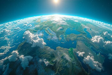 Earth from space showing the Mediterranean Sea and Europe