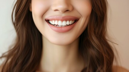 Close up of a smiling woman with perfect teeth