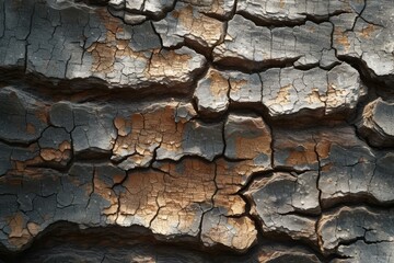 Close up of cracked tree bark texture