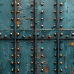 Rusted and Weathered Steel Plate with Rivets