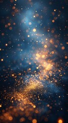 Blue and gold glitter background