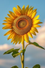 A Single Sunflower in Full Bloom