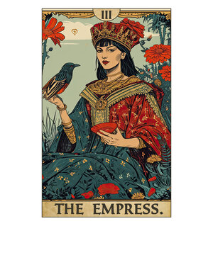 Vintage Tarot Card Number 3 The Empress