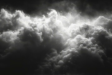 Black and white abstract smoke cloud background