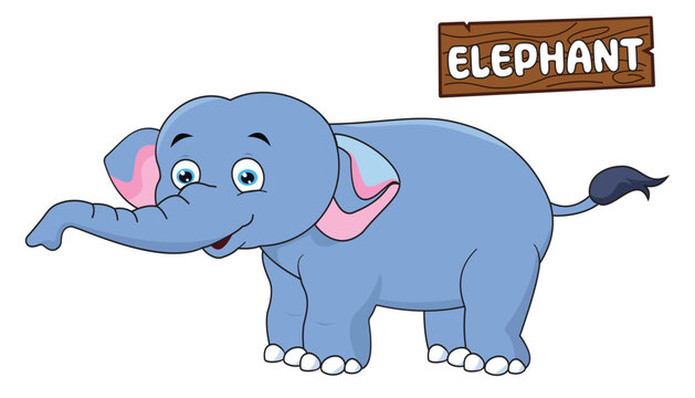 ilustration vector of Elephant isolated with white background