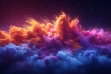 Obraz premium Colorful Nebula with Stars