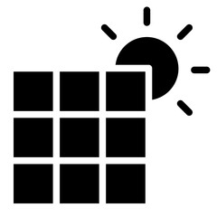 solar panels icon, Sun energy icon.