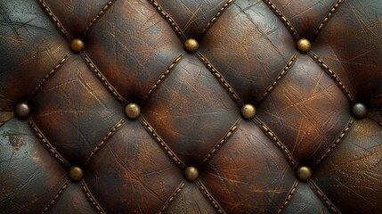 brown leather tufted chesterfield sofa texture background