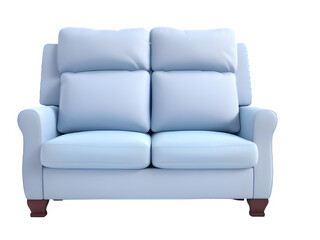 PSD leather sofa on transparent background.