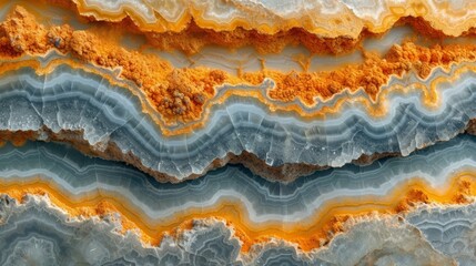 Colorful layers of an agate stone cross section - obrazy, fototapety, plakaty