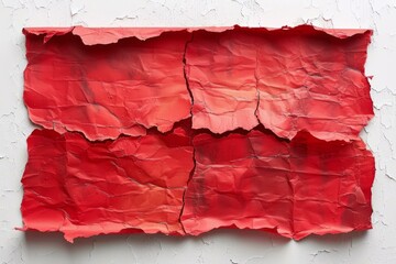 Red crumpled paper texture background