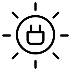 electric plug and sun icon, solar energy concept