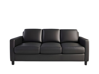 PSD leather sofa on transparent background.