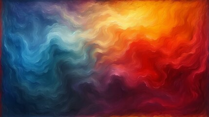 Abstract painting with vibrant colors and a stormy feel