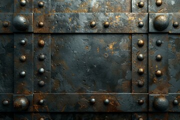 Rusted and Weathered Metal Door with Rivets
