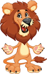 Fototapeten Funny smiling lion with open arms © ddraw