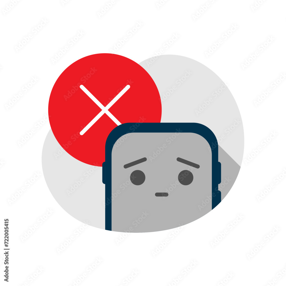 Poster device does not support the software concept illustration flat design vector. simple modern graphic 