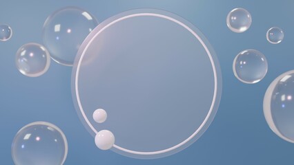 3D Rendering abstract glass background pastel wallpaper blue and pink