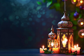 Obraz premium ramadan Kareem, Ramadan crescent moon, Eid Mubarak Islamic festival social media banner and Eid Mubarak Post Template, islam 
