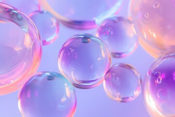 Iridescent Bubbles in Pastel Dreamscape
