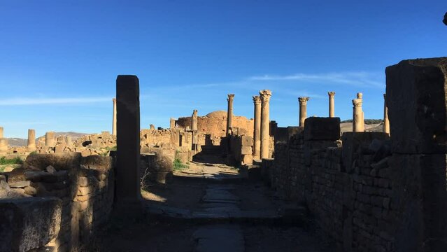 The ancient Roman town of Djemila. Setif, Algeria.  UNESCO World Heritage Site.